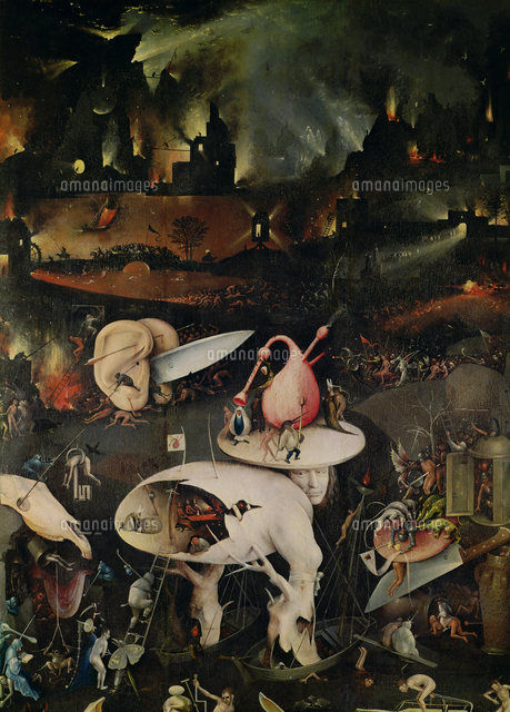The Garden of Earthly Delights, Hell, right wing of triptych, c