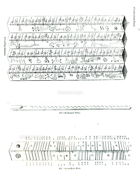 Clog Almanac, Exchequer Tally and Saxon Reive Pole[22040228776]の写真素材 ...