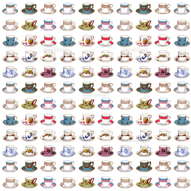 Repeating Pattern - Tea Cups[22048001307]の写真素材・イラスト素材｜アマナイメージズ