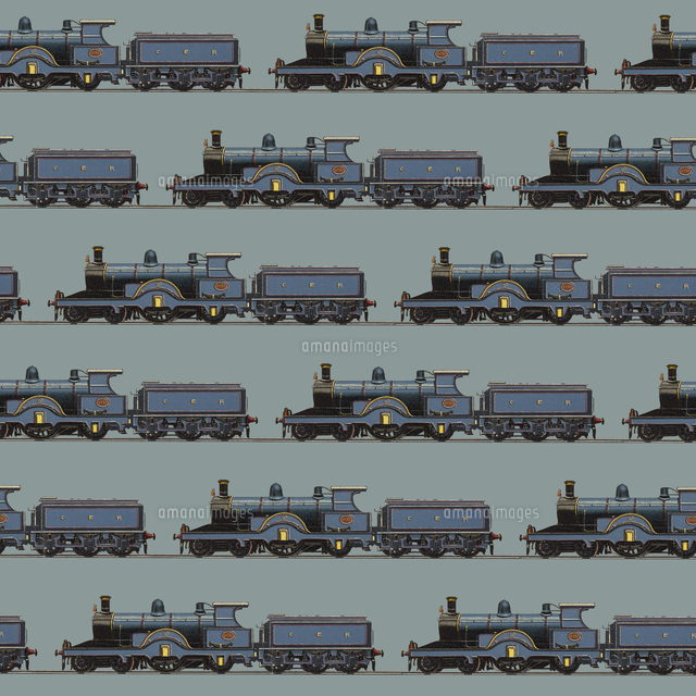 Repeating Pattern - Train / Steam Engine[22048001414]の写真素材・イラスト素材｜アマナイメージズ