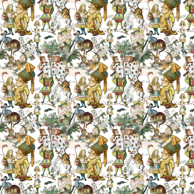 Repeating Pattern Alice In Wonderland Characters の写真素材 イラスト 素材 アマナイメージズ
