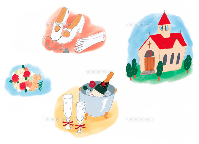 ウェディングイメージ イラスト の写真素材 イラスト素材 アマナイメージズ