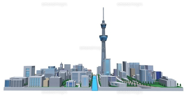 スカイツリー四角街cg の写真素材 イラスト素材 アマナイメージズ