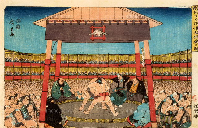 東都両国回向院境内相撲之図[22451006812]の写真・イラスト素材