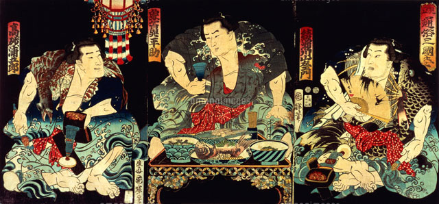 通俗三国志 関取の宴会 の写真素材 イラスト素材 アマナイメージズ