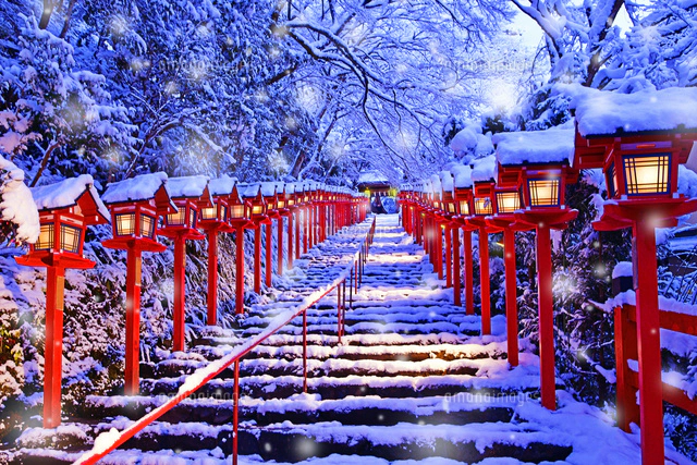 京都府 京都市 貴船神社 雪景色[22456006160]の写真・イラスト素材