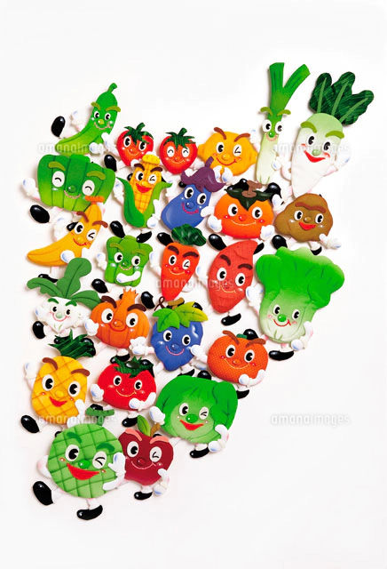 野菜のキャラクターの集合[22497000156]の写真・イラスト素材｜アマナ