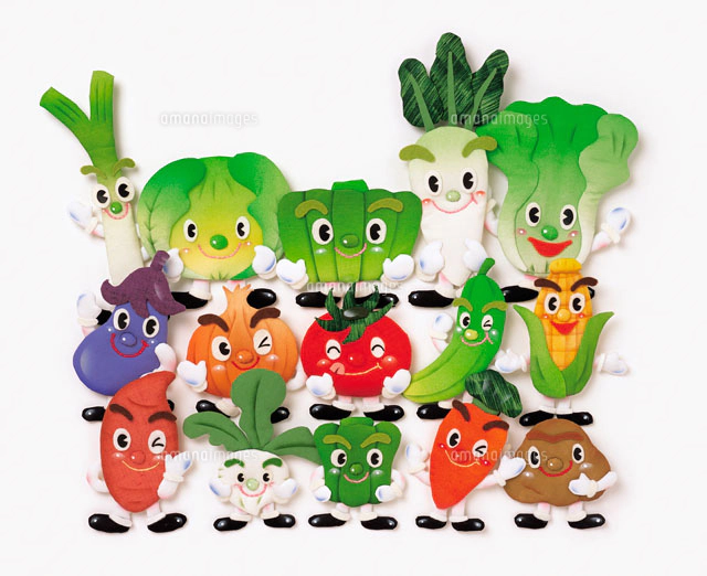 野菜のキャラクターの集合[22497000174]の写真・イラスト素材｜アマナ
