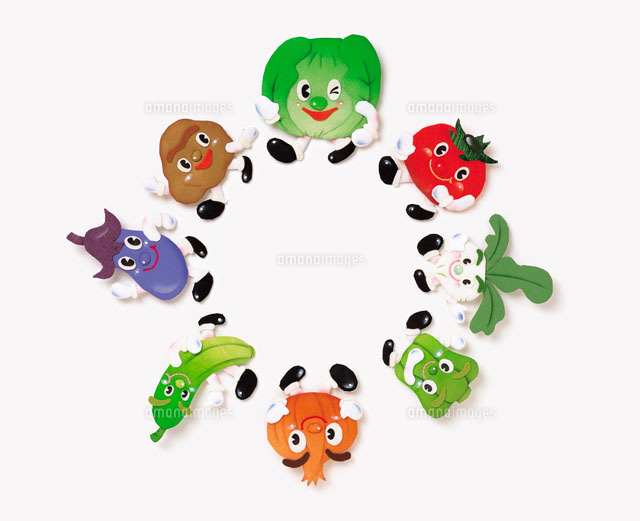 野菜のキャラクターの集合 の写真素材 イラスト素材 アマナイメージズ