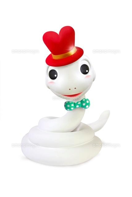 案内する蝶ネクタイの白ヘビ の写真素材 イラスト素材 アマナイメージズ