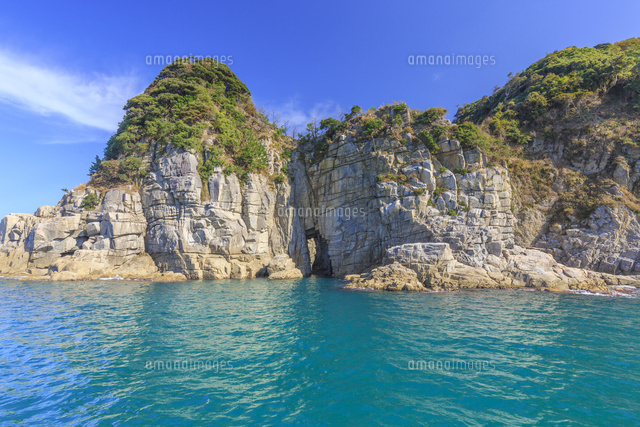 蘇洞門めぐりの船から大門 の写真素材 イラスト素材 アマナイメージズ