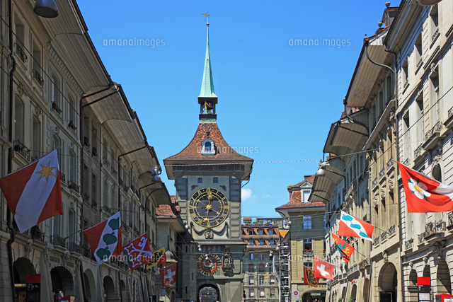 スイス ベルン旧市街 時計台[22585001019]の写真・イラスト素材