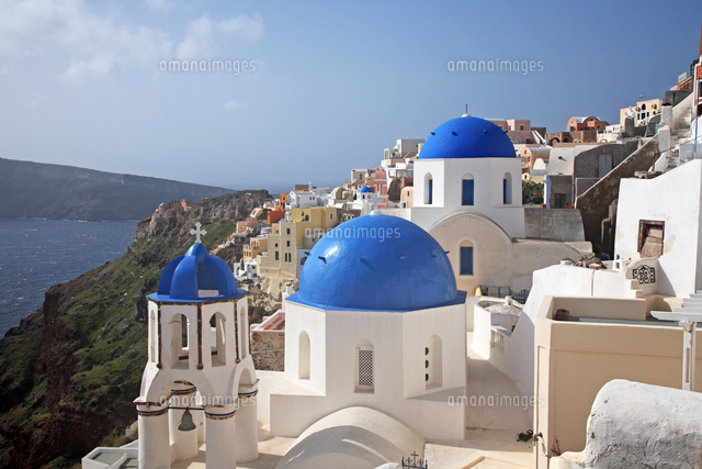 ギリシャ サントリーニ島の教会 の写真素材 イラスト素材 アマナイメージズ