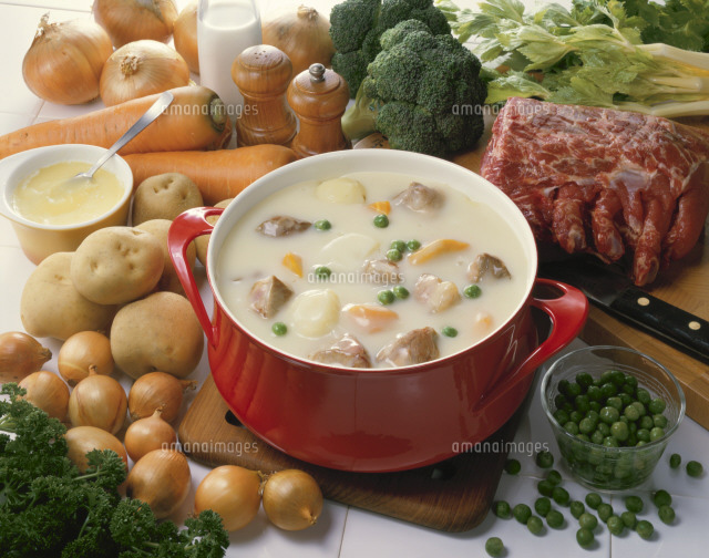 クリームシチューと素材 の写真素材 イラスト素材 アマナイメージズ