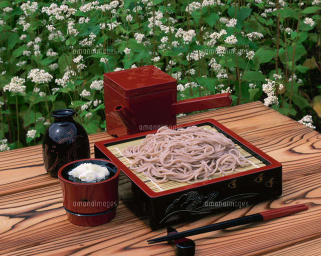 信州そばとそばの花 の写真素材 イラスト素材 アマナイメージズ