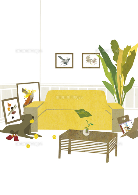 絵の飾ってあるリビング の写真素材 イラスト素材 アマナイメージズ