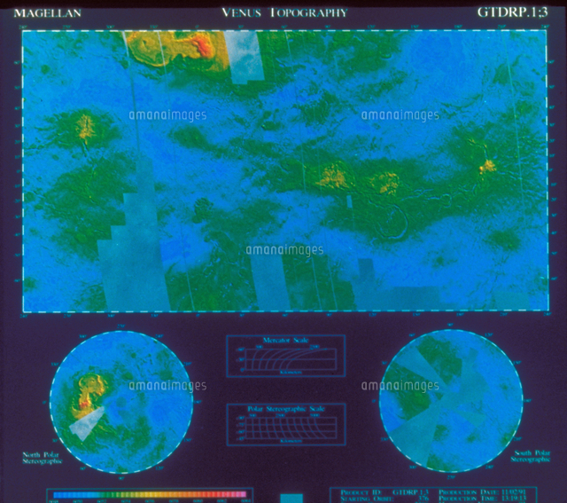 金星の地形図[23018051270]の写真・イラスト素材｜アマナイメージズ