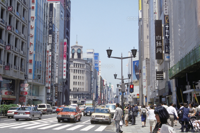 銀座の街並み[23018058742]の写真・イラスト素材｜アマナイメージズ