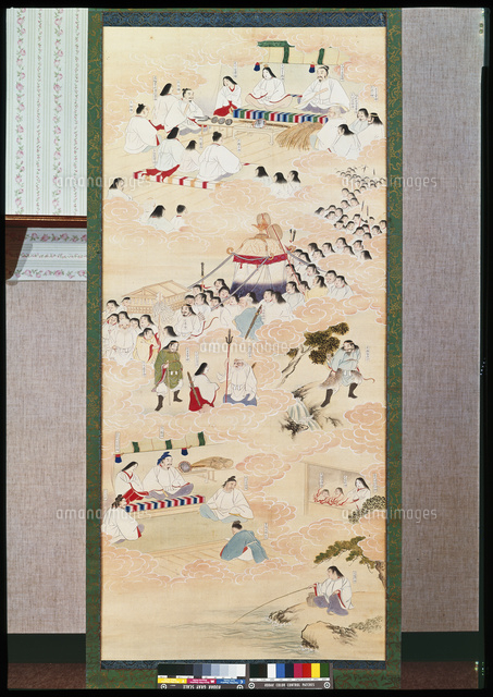 山辺神社古事記絵詞神代絵 天孫降臨 の写真素材 イラスト素材 アマナイメージズ