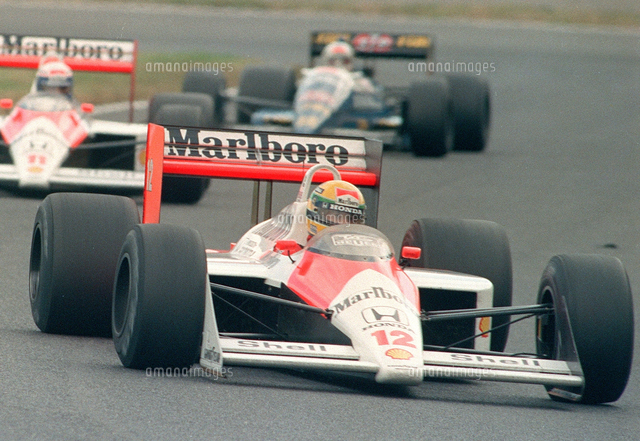F1日本GP、優勝したアイルトン・セナのマクラーレン・ホンダ＝鈴鹿