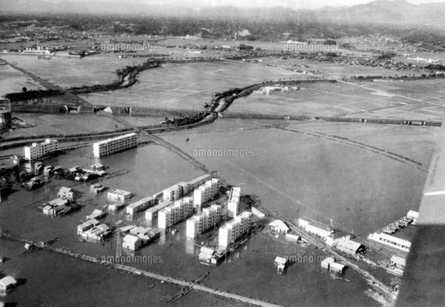伊勢湾台風被害＝三重県四日市市 画像サイズ：2894×1996ピクセル