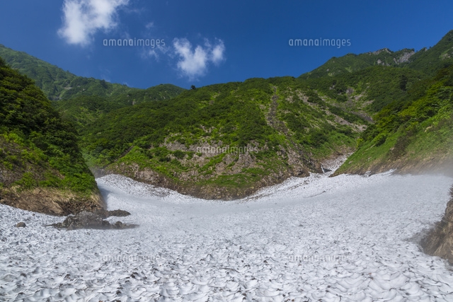 荒沢岳の万年雪 の写真素材 イラスト素材 アマナイメージズ