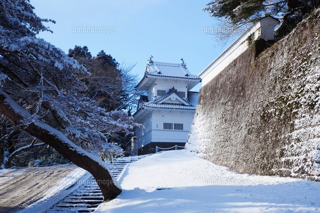 雪の仙台城[25053009424]の写真・イラスト素材｜アマナイメージズ