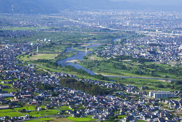 千曲川と善光寺平夜景[25053009915]の写真・イラスト素材｜アマナ