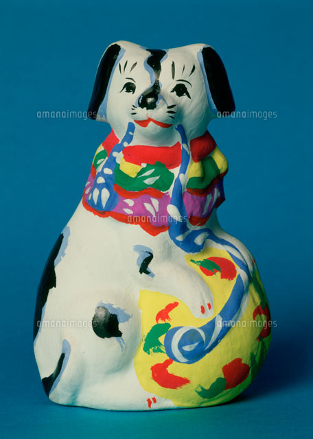 犬の下川原土人形 の写真素材 イラスト素材 アマナイメージズ