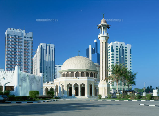 アブダビの市街とモスク １月 アラブ首長国連邦 の写真素材 イラスト素材 アマナイメージズ