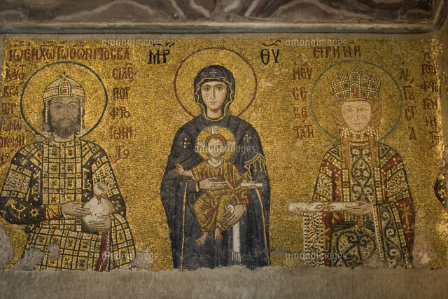 アヤソフィア大聖堂のモザイク壁画[25283006965]の写真・イラスト素材