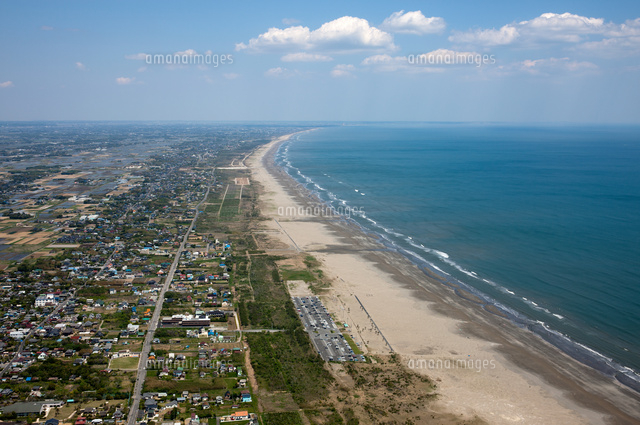 「海岸風景」 九十九里浜の海岸線（九十九里町,作田海岸～銚子方面）[25397009307]の