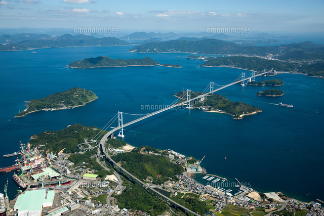 しまなみ海道,西瀬戸自動車道,来島海峡第二大橋,大島方向 空撮