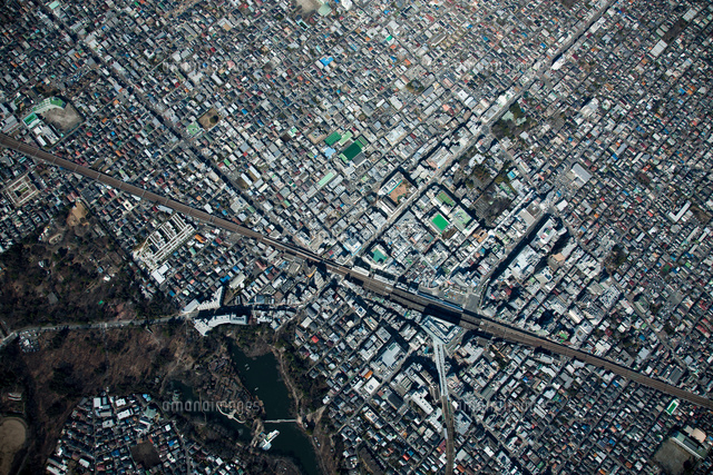 吉祥寺駅周辺(俯瞰撮影)高度1,500m[25397010945]の写真・イラスト素材