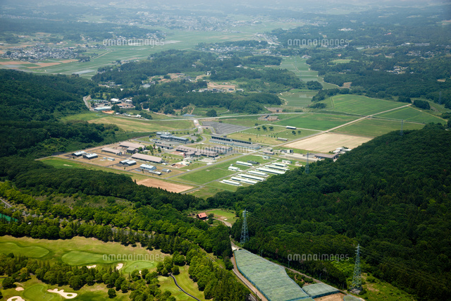 茨城県畜産センター 空撮 の写真素材 イラスト素材 アマナイメージズ