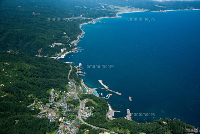 三陸海岸(黒崎より普代浜海水浴場方面)[25397015881]の写真・イラスト
