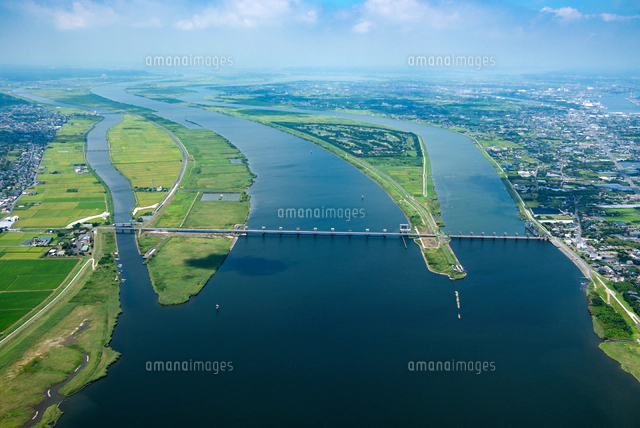 利根川,常陸利根川,黒部川の合流地より銚子(利根川河口)方面