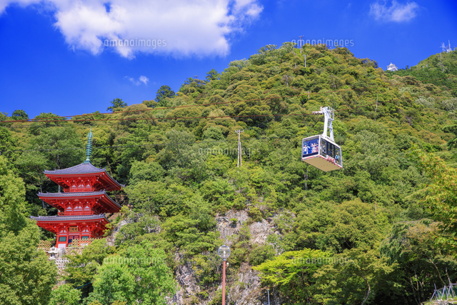 ぎふ金華山ロープウェーと三重塔と岐阜城 岐阜公園[25516057665]の写真