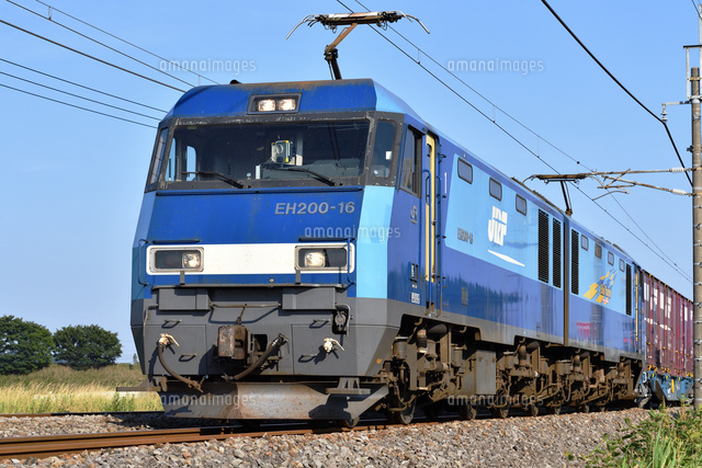 上越線eh0牽引貨物列車 の写真素材 イラスト素材 アマナイメージズ