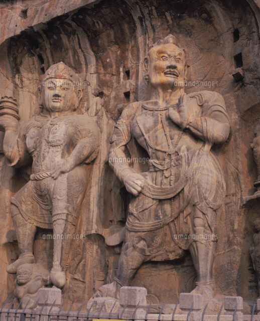 龍門石窟（奉先寺天王像と力士像）[25739013921]の写真・イラスト素材
