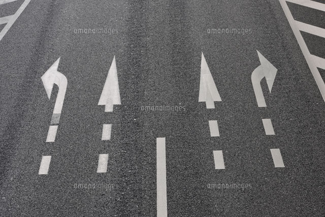 道路標示 進行方向別通行区分[25959004665]の写真・イラスト素材