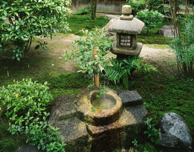 【四角見立て水鉢】オブジェ庭石置物箱庭茶庭灯篭ガーデニングオーナメント造園 灯籠と手水鉢？