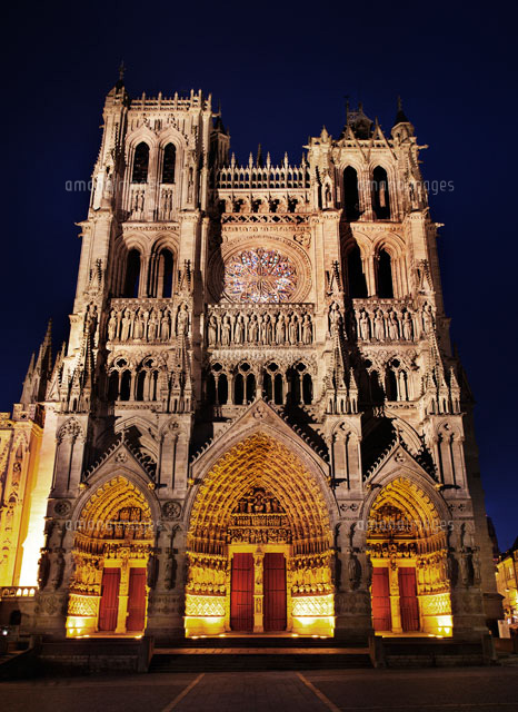 ノートルダム大聖堂夜景[26095007154]の写真・イラスト素材｜アマナ