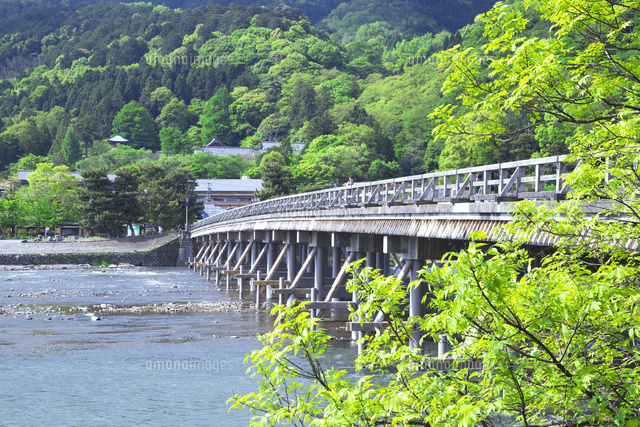 新緑の嵐山 の写真素材 イラスト素材 アマナイメージズ