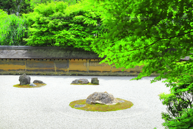ヒデ・カトウ　オリジナル木版画　龍安寺　石庭の月 ヒデ・カトウ オリジナル木版画 龍安寺 石庭の月