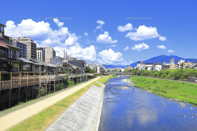 夏の京都の鴨川[26121043348]の写真・イラスト素材｜アマナイメージズ