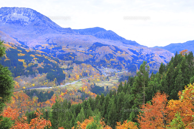 紅葉の秋山郷[26121044240]の写真・イラスト素材｜アマナイメージズ