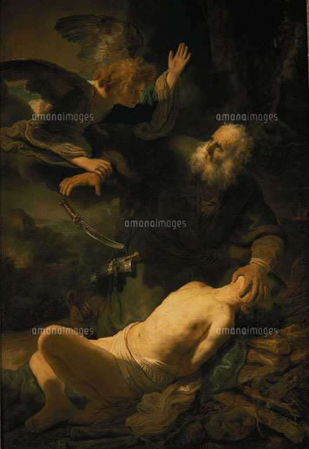 人物画　絵画　「沈黙の声を聴く」 Die Opferung Isaaks/イサクの犠牲[26129000346]の写真・イラスト素材