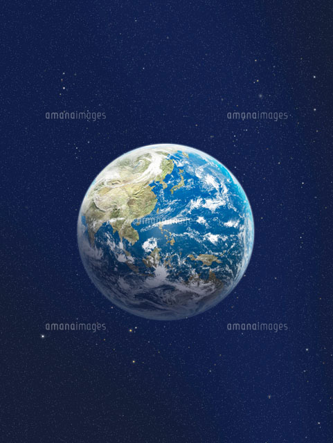 宇宙空間に浮かぶ地球 の写真素材 イラスト素材 アマナイメージズ