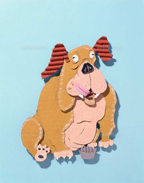 舌なめずりするイヌ クラフト の写真素材 イラスト素材 アマナイメージズ